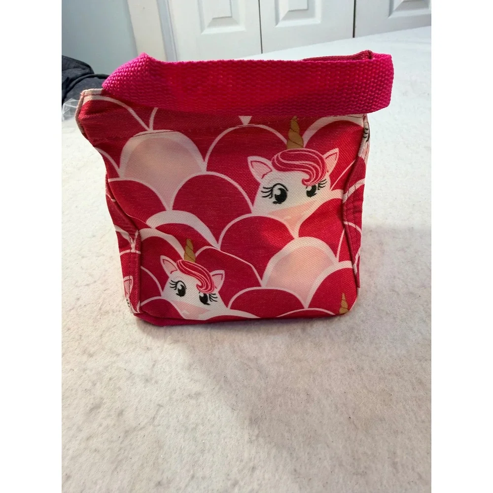 Thirty-One Littles Carry-All Caddy Pink Unicorn Mermaid Scale Mini Organizer Bag